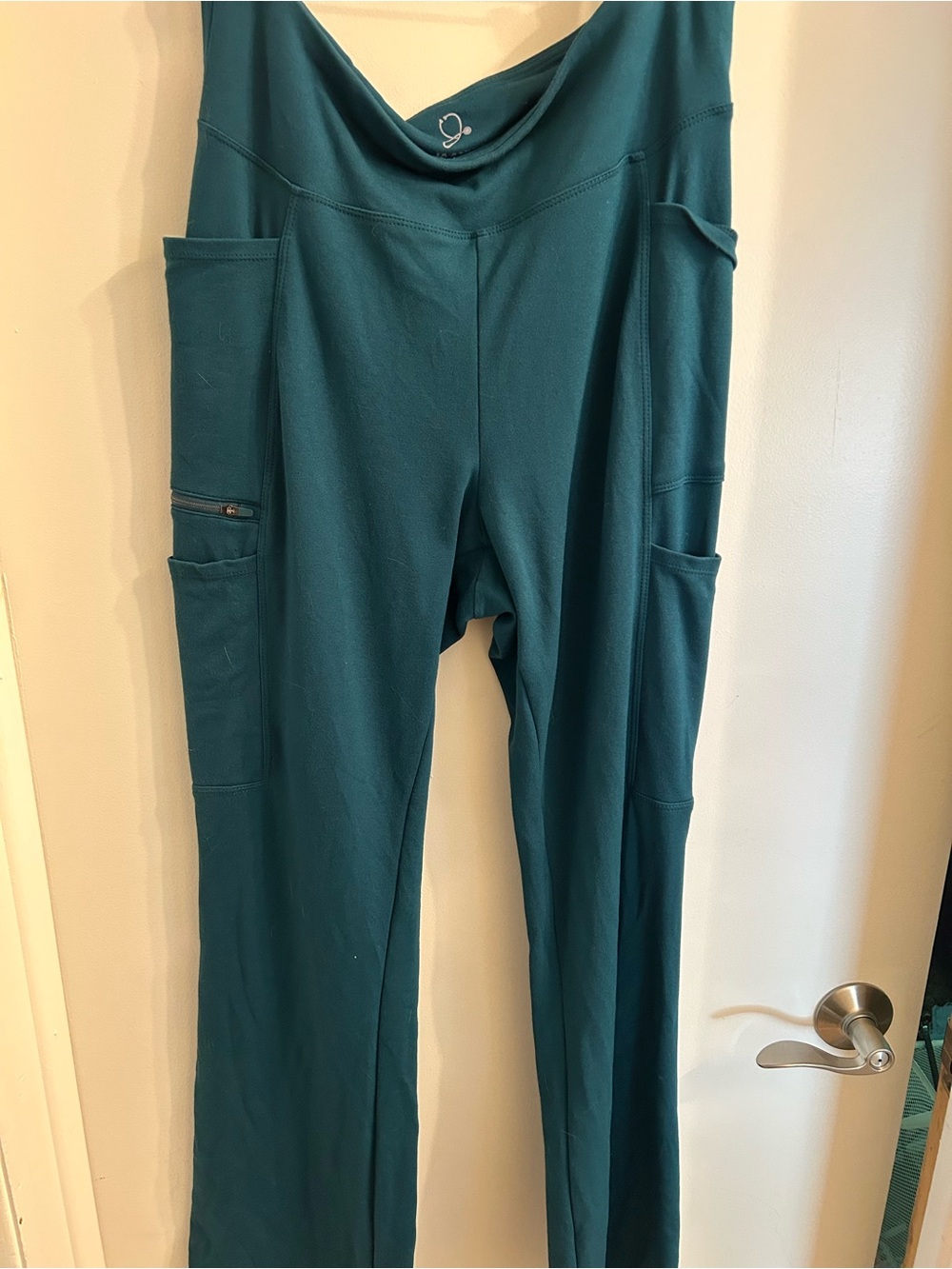 Jaanuu Teal bootcut scrub pant